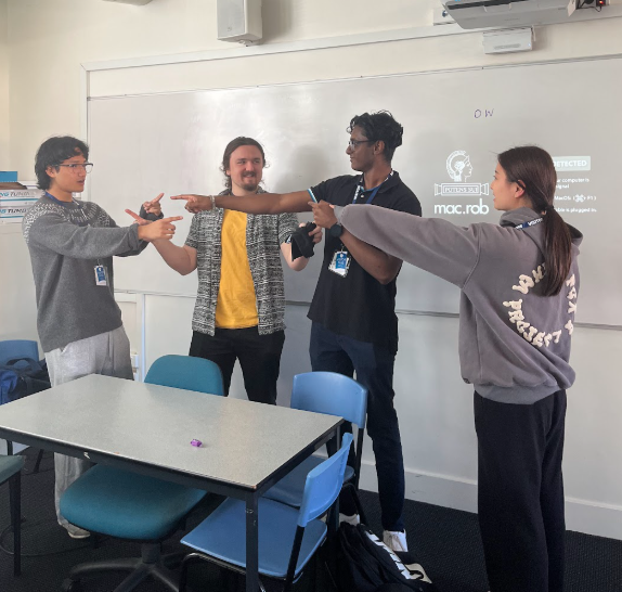 Students pointing photo