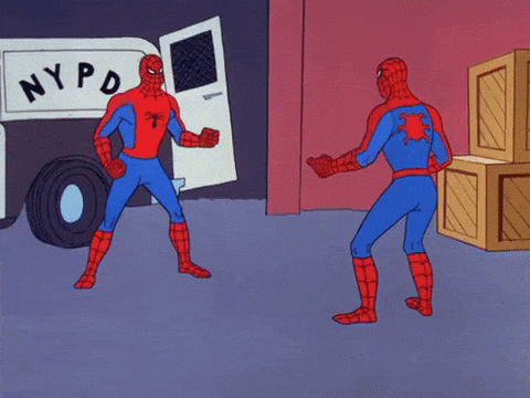 Spiderman pointing gif